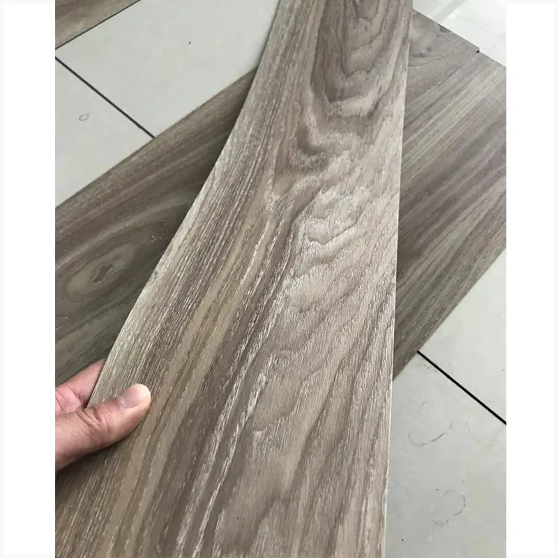 China cheap UV coating matt surface 1.5mm crystal texture wood PVC laminate no wax vinyl flooring tiles