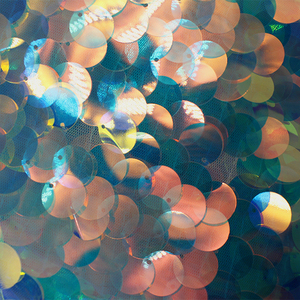 18mm lớn sequin vải óng ánh dệt cổ phiếu bán buôn voan sequin vải vá cho quần áo - Product Image 3