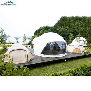 Tente de <span class=keywords><strong>camping</strong></span> géodésique ronde / demi-sphère blanche d'extérieur au prix d'usine à vendre - Product Image 1