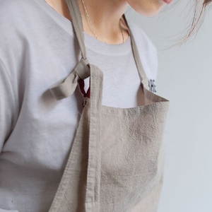 Stile coreano cotone arte semplice caffetteria giardino disegno lavoro <span class=keywords><strong>Chef</strong></span> tessuto senza maniche cucina grembiule in vita - Product Image 6