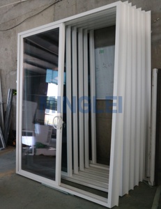 MINGLEI 96X80 americano esterno balcone <span class=keywords><strong>Pvc</strong></span> vinile plastica doppi vetri porte finestre scorrevoli - Product Image 5
