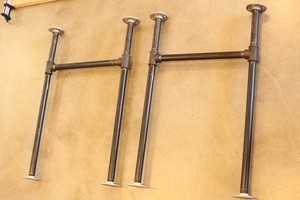 <span class=keywords><strong>Steampunk</strong></span> industriel base de table basse en fer forgé avec raccord de tuyau en fer noir spécifications - Product Image 2