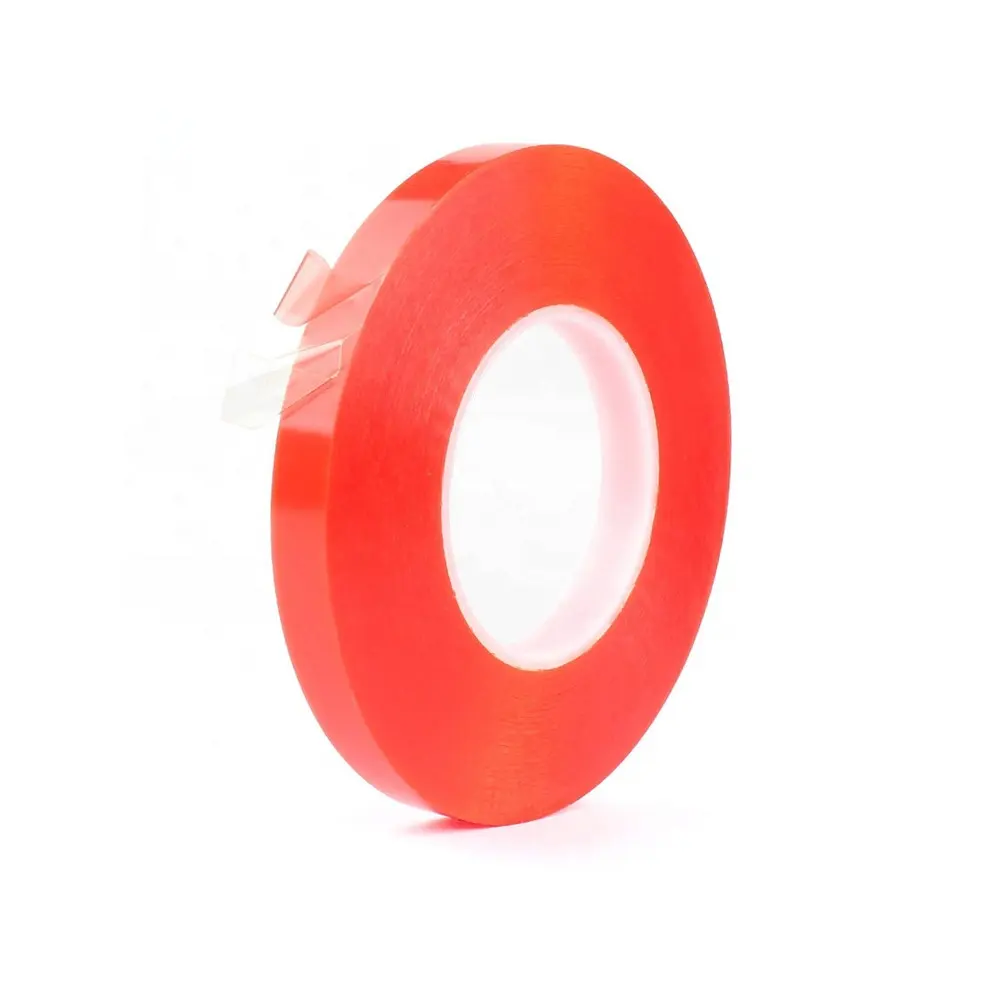पालतू लाल फिल्म स्पष्ट एक्रिलिक टेप गर्मी प्रतिरोधी डबल पक्षीय टेप मजबूत चिपकने वाला स्टीकर टेप 15mm x 55yds