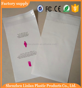 Blanco lechoso pe autoadhesivas bolsas de plástico sanitarias para tampones/servilleta eliminación - Product Image 1