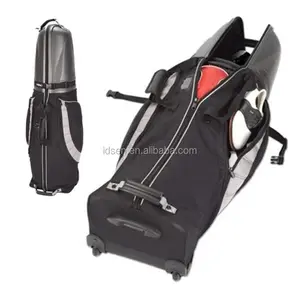 Chất Lượng Cao Bán Buôn Khách Hàng LOGO Polyester Golf Bag Với Bánh Xe Du Lịch Bìa Air Golf Bag