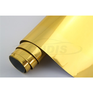 Precio al por mayor 1,52x20M espejo cromo oro coche de vinilo
