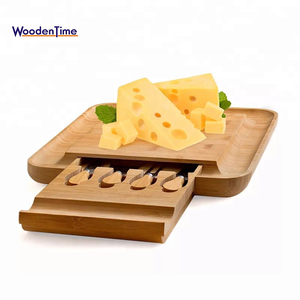 Bambú al por mayor cubiertos <span class=keywords><strong>quesos</strong></span> con cajón servidor conjunto plato grande de cortar de Bambú - Product Image 2