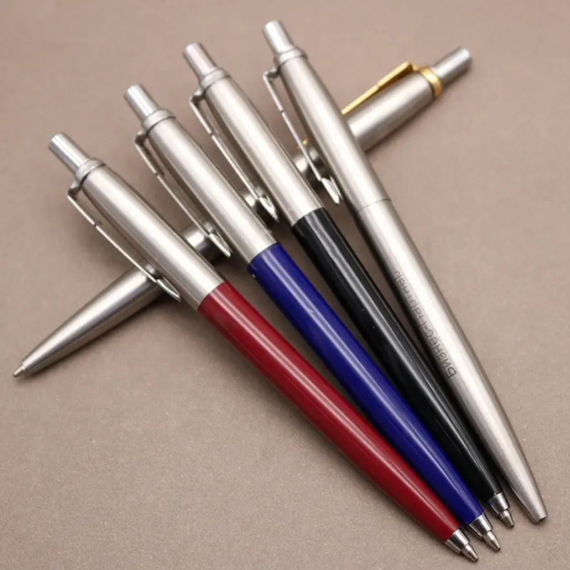 Personalized Engraved Custom Logo Retractable Stainless Steel Pen for Office Supplies