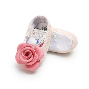 Sepatu berjalan katun desain baru sepatu bayi selop Princess bayi 0-2 tahun renda bunga untuk anak perempuan - Product Image 4