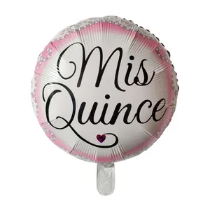 Mis quince anos 18 inç yuvarlak İspanyolca "Mis Quince" folyo balon benim 15. Beşinci doğum günü partisi