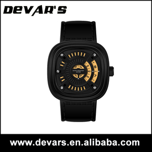 2015 hot vente japon miyota movt véritable bracelet en cuir carré 3 atm étanche mens <span class=keywords><strong>montre</strong></span> - Product Image 3