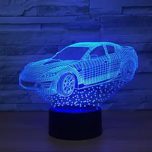 3D Illusion Lamp Car 7 Color LED USB Cable 3D Nightlight Is Perfect Boys Night Light camera da letto Atmosphere Lamp