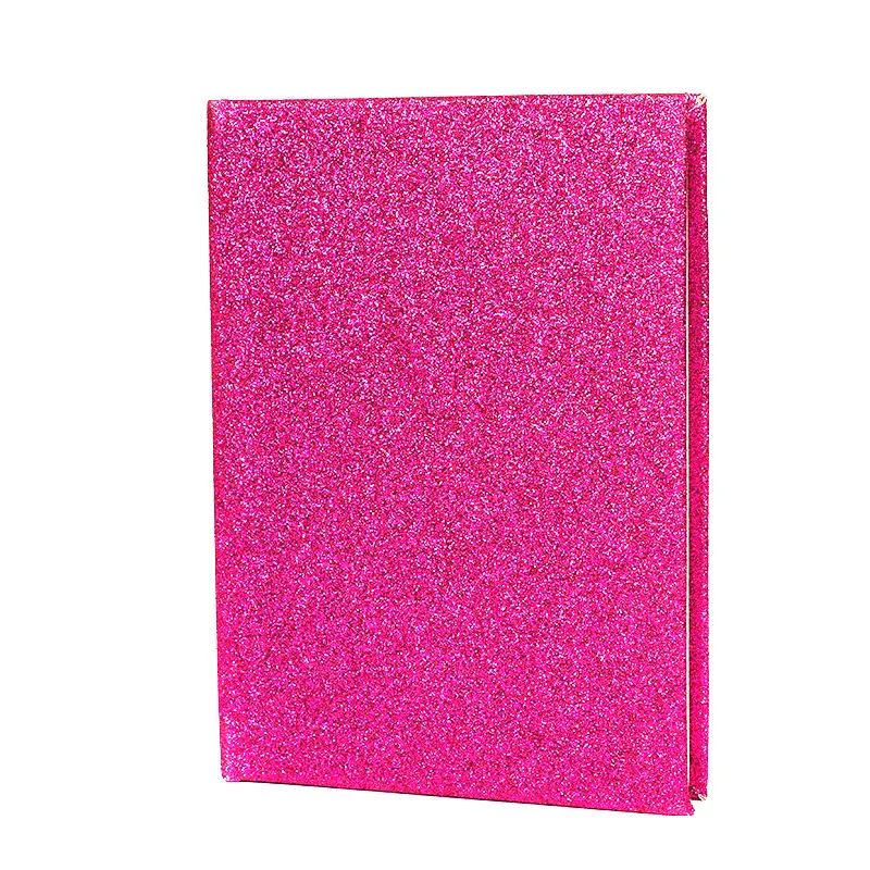 Mini caderno de bolso para crianças, personalizado, a6, brilhante, rosa, glitter, pvc, exercício de escola