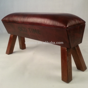 vintage en cuir de selle <span class=keywords><strong>tabouret</strong></span> de stockage - Product Image 1