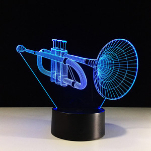 Sáng Tạo Nhạc Cụ 3D Sừng Mô Hình Ánh Sáng Ban Đêm Đầy Màu Sắc Cảm Biến Cảm Ứng <span class=keywords><strong>LED</strong></span> Trực Quan Máy Tính Để Bàn Ánh Sáng Đèn - Product Image 5