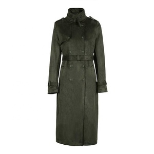 Puro Otoño de manga larga chaqueta botones marrón <span class=keywords><strong>largo</strong></span> <span class=keywords><strong>abrigo</strong></span> <span class=keywords><strong>Mujer</strong></span> - Product Image 3