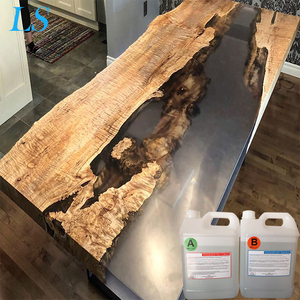 Résine moulée transparente et en époxy à Section épaisse, pour Tables de rivière, Table basse, bois brossé, bleu - Product Image 5
