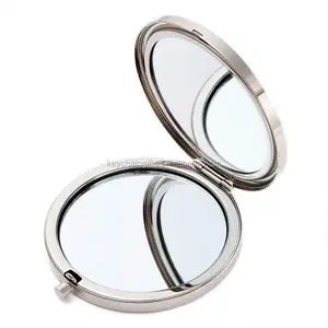 Miroirs compacts en métal blanc chromé, 2 pièces