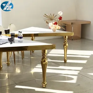 Modern Stainless Steel Base Temper Glass Triangle Top Dining Table Set Event table