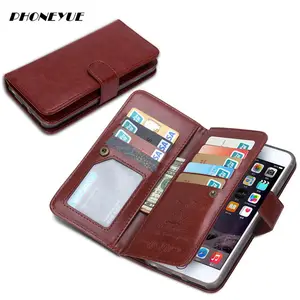 Book Style Leder Flip Wallet Cover für iPhone 6/6 Plus/7/7 Plus/X für Samsung Galaxy S5/S6/S6 Edge