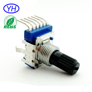 โพเทนชิโอมิเตอร์หมุนสเตอริโอ6ขาทำจากคาร์บอนแนวนอนคู่พร้อมเพลาพลาสติกขนาด11มม. 10K 50K 100K โอห์มจากโรงงาน OEM - Product Image 4