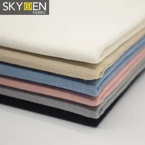 Skygen wholesale cheap new soft plain weave 150gsm stretch linen viscose fabric for shirt stretch linen viscose fabric