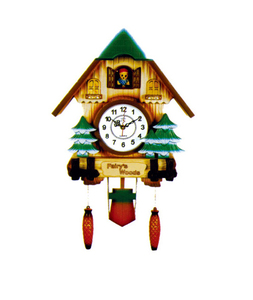 Reloj de pared de plástico con forma de casa para niños, música, para decoración, venta al por mayor, reloj de hora mundial - Product Image 4