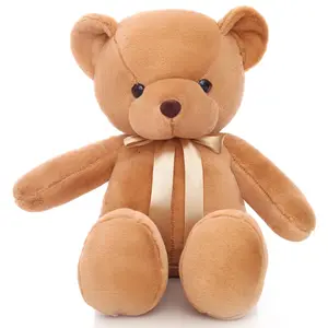 母亲节批发定制OEM美容礼品毛绒玩具泰迪熊带蝴蝶结供应商