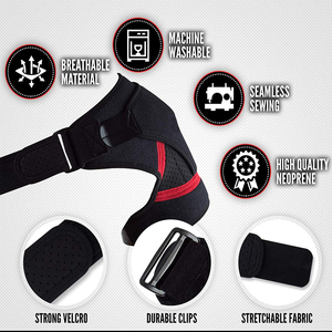 Envoltório para ombro rotatório, suporte para os punhos tendonite deslocalização <span class=keywords><strong>bursitis</strong></span> neoprene manga de compressão do ombro - Product Image 3