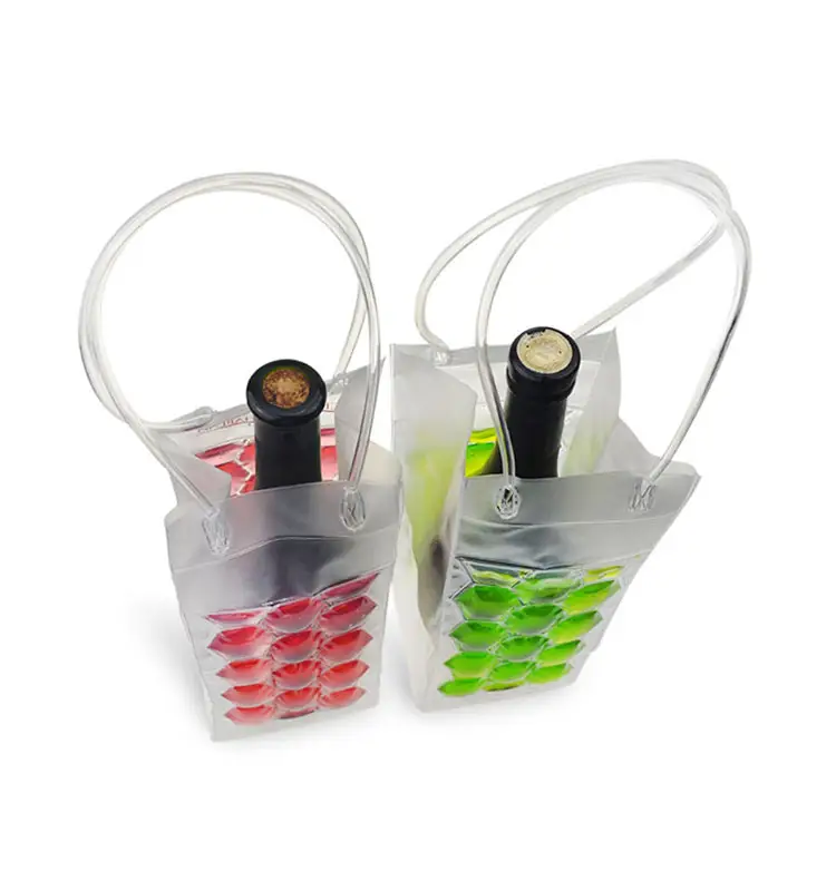 Il Congelamento Gel borsa Del Ghiaccio Bottiglia di Vino di plastica Fresco Carry Bag Maniche/Sacchetti per Raffreddamento Della Birra