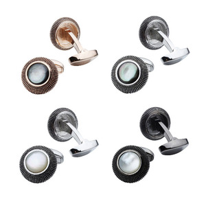 Thiết Kế Mới Khuy Măng Sét Cuff Liên Kết Hoặc Tie Clips Thể Thao Khuy Măng Sét Thép In Trắng Brass Emerald - Product Image 3