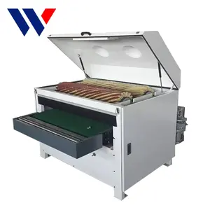 R-R1000 embossed plate sisal roller wood brush polishing machine