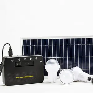 easy installation 8W rechargeable led home solar lighting kits 5200mAh Lithium battery with 4bulbs