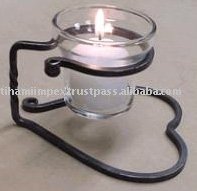 Soporte votivo de hierro forjado, candelabro de luz de té, votivos de vidrio, candelabros decorativos con acabado antiguo para boda - Product Image 4