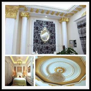 Thân Thiện Với Môi Trường Chống Cháy Màu Trắng Và Vàng Thạch Cao Trần Đúc - Product Image 4