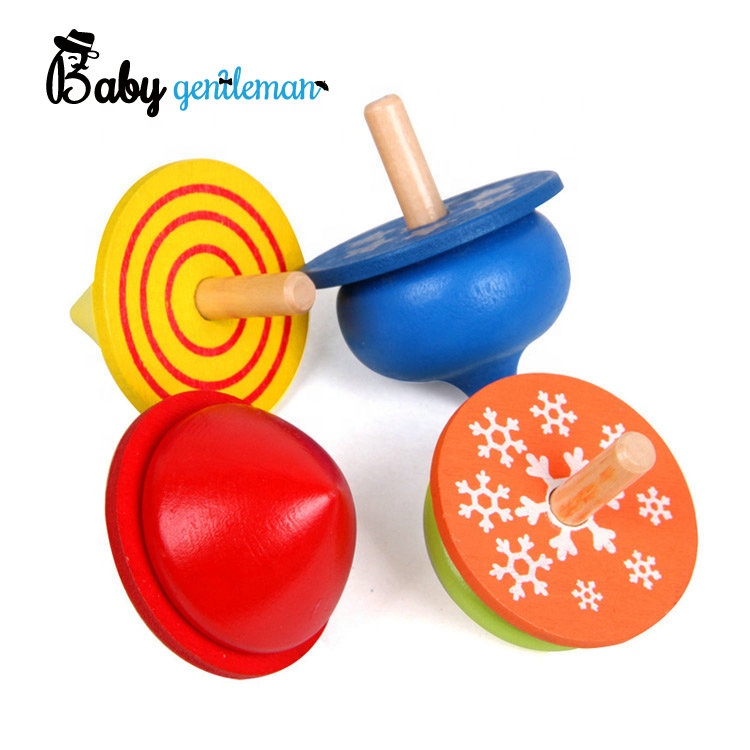 Colorful mini wooden spinning tops for kids Z01077B