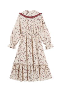 Vestido de Mujer con Estampado Floral y Cuello Peter Pan, Manga Larga, Zona de Compras para Compradores de Comercio Electrónico, MOQ Pequeño - Product Image 3