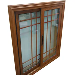 Modern house window design wooden color new products 2018 innovative product sliding window grill design