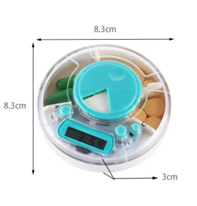 Health care digital pill box with electric alarm medicine pill organizer