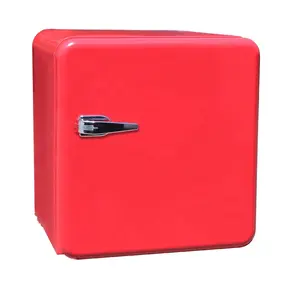 Bc-46ポータブルレトロ50リットルミニバー冷蔵庫ホテル赤い色