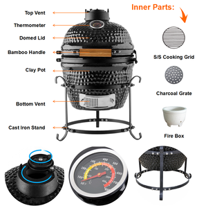 AUPLEX Asadores Camping Ceramic Kamado 13 18 21 23 24 27 29 Inch Pellet Smoker Barbecue Charcoal BBQ Grills Outdoor