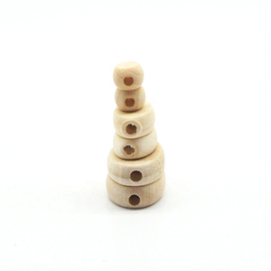 Perles en bois géométriques rondes et plates de couleur originale de haute qualité, perles ovales en bois