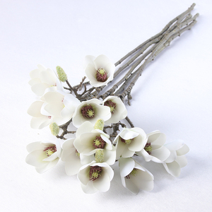 Reale touch magnolia fiore artificiale con gambo corto mini magnolia - Product Image 1