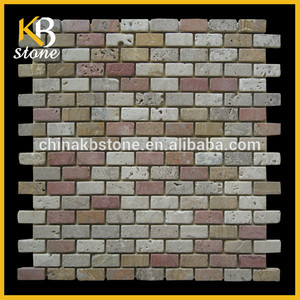 Color mezclado color beige <span class=keywords><strong>baldosa</strong></span> <span class=keywords><strong>mosaico</strong></span> pulido de color beige losa de mármol - Product Image 1