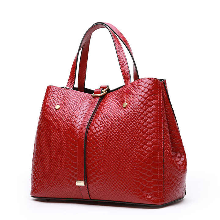 Bolsos de piel autentica de Estilo Vintage para mujer carteras de piel de serpiente Material principal