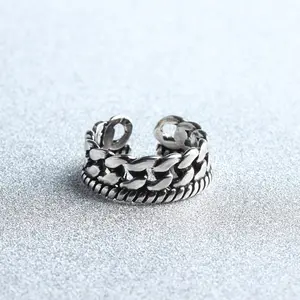 925 Thailand Silver Ring for men men's chain Ring Fashion Jewelry