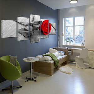 Flor Imagem Rosa Pintura Canvas Prints Decoração para casa 5 Painel Emoldurado Wall Art Impressão Digital Modern 1 Set Magnolia CN;ZHE - Product Image 6