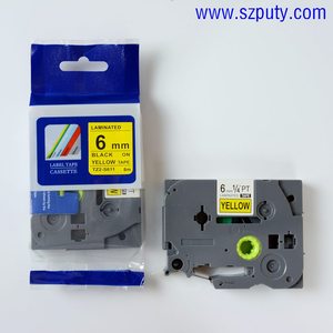 Tz Bande 6mm TZ2-S611/TZe-S611Tape pour p tactile Noir sur Jaune D'encre <span class=keywords><strong>Ruban</strong></span> pour <span class=keywords><strong>Machine</strong></span> <span class=keywords><strong>À</strong></span> <span class=keywords><strong>Écrire</strong></span> Manuelle Imprimante - Product Image 3