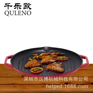 Padella <span class=keywords><strong>in</strong></span> <span class=keywords><strong>ghisa</strong></span> smaltata da 32CM per barbecue per la torrefazione di bistecca e frittura <span class=keywords><strong>in</strong></span> <span class=keywords><strong>ghisa</strong></span> resistente per cucinare all'aperto - Product Image 2