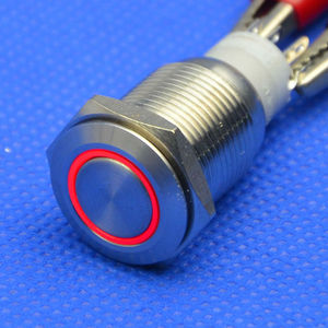 Không Thấm Nước 16Mm Red Led Vòng Tròn Chốt Nút Nhấn Xe Chuyển Đổi <span class=keywords><strong>DC</strong></span> 12 Mắt Thiên Thần - Product Image 1